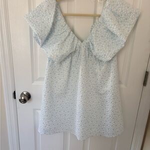 Elegant Blue Floral Women's Top